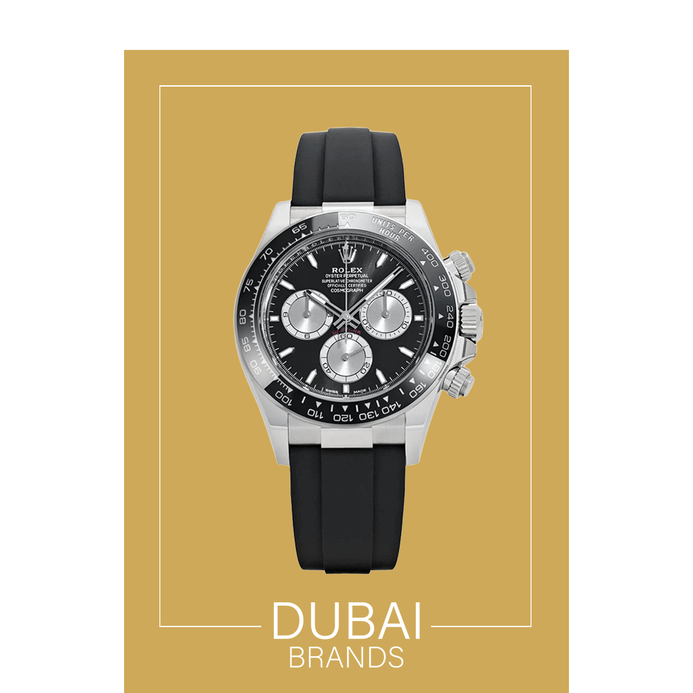 SC Rolex Daytona 40 Black Dial Stainless Steel Rubber Strap