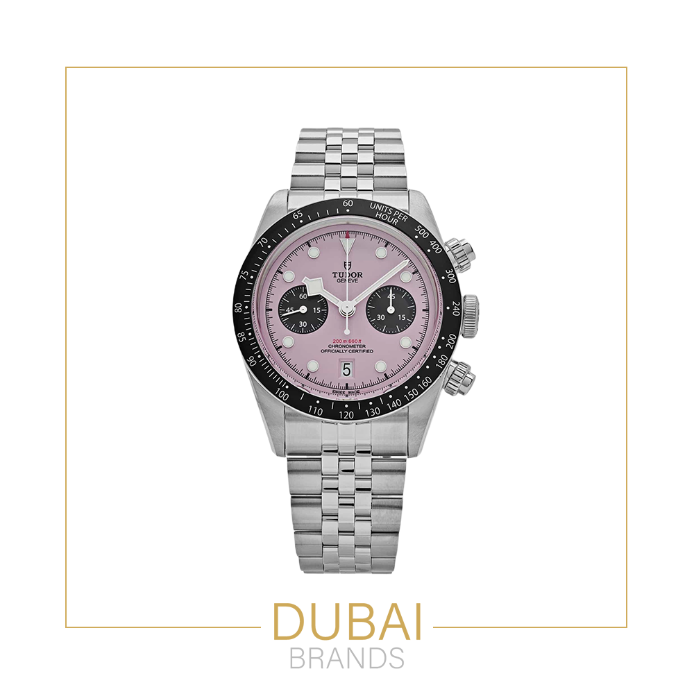 Tudor Black Bay Chronograph 41mm Pink Dial Black Bezel Stainless Steel Jubilee Bracelet