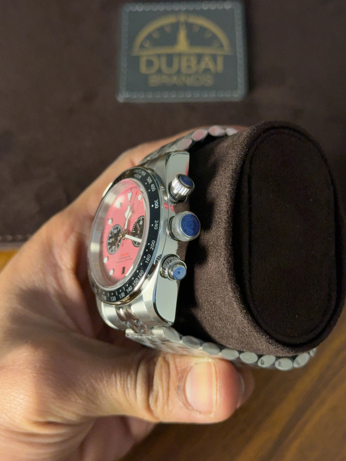 Tudor Black Bay Chronograph 41mm Pink Dial Black Bezel Stainless Steel Jubilee Bracelet