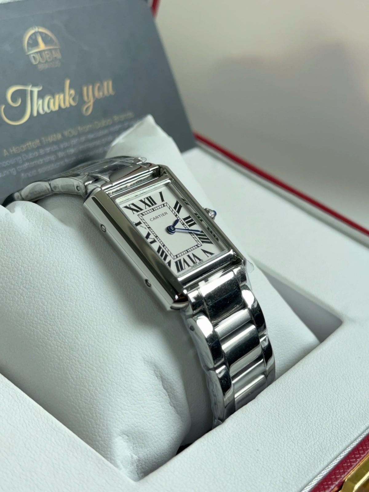 Cartier Tank Small White Dial Stainless Steel Bracelet