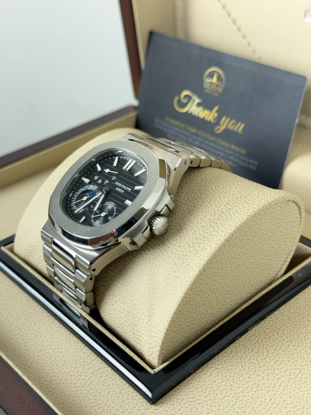 Patek Philippe Nautilus 40mm Black Dial Stainless Steel Bracelet