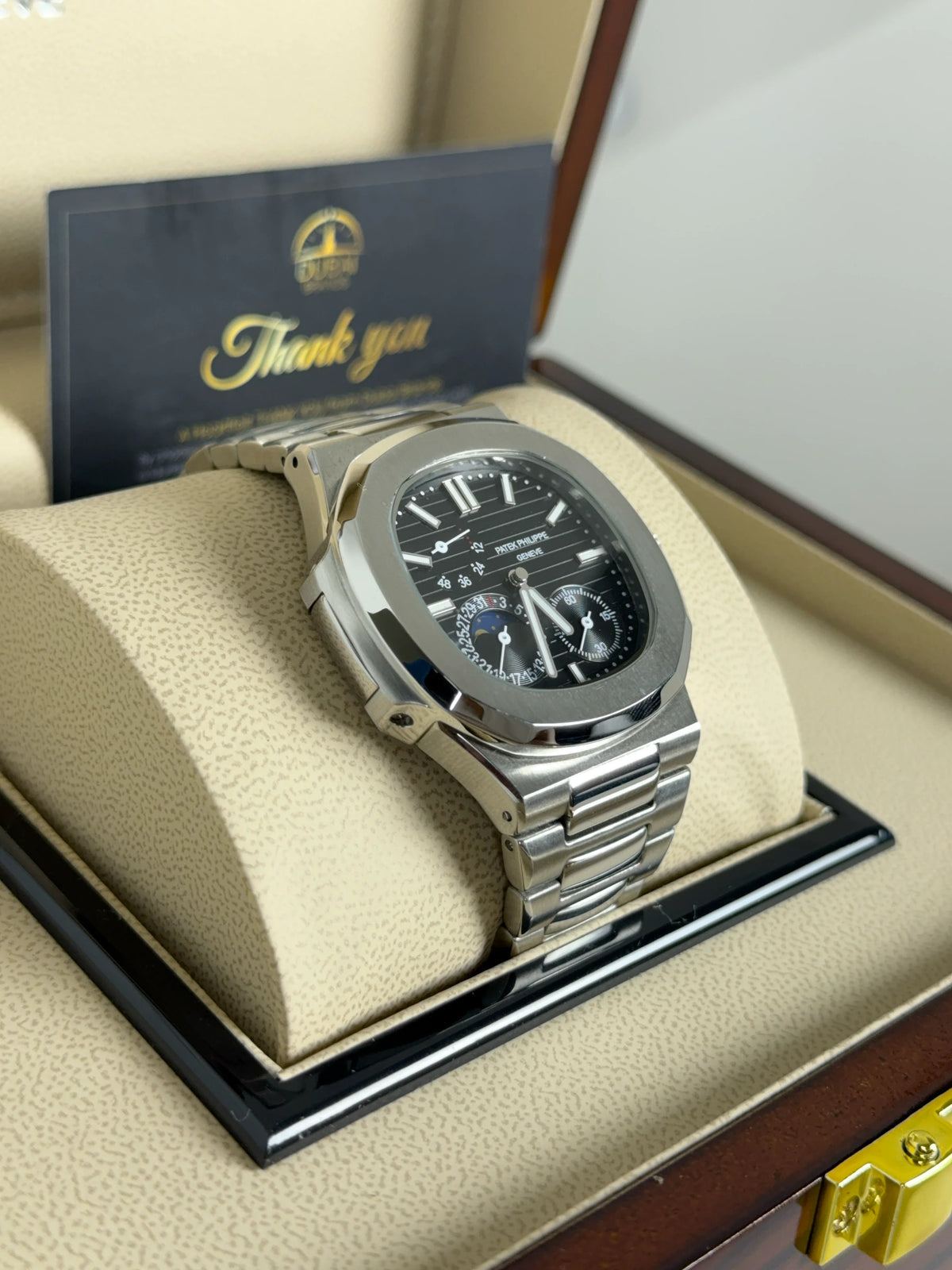 Patek Philippe Nautilus 40mm Black Dial Stainless Steel Bracelet