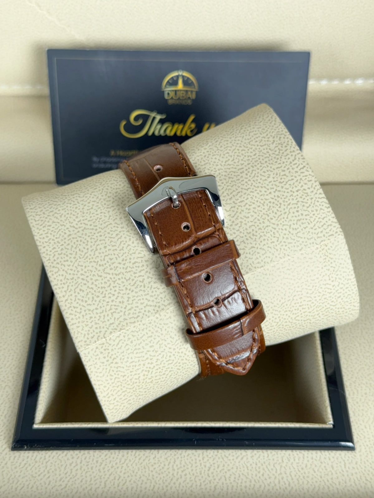Patek Philippe Skeleton Tourbillon 42mm White Dial Stainless Steel Case Brown Leather Strap