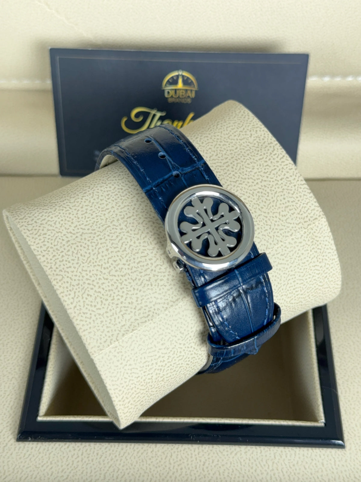 Patek Philippe Perpetual Calendar Chronograph 40mm Blue Dial Stainless Steel Blue Leather Strap