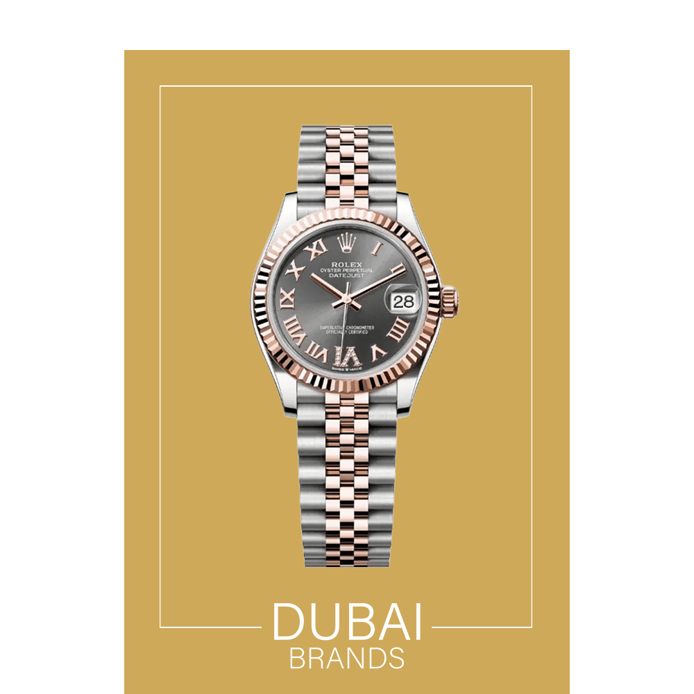 SC Rolex Datejust 31 Grey Dial Roman Fluted Bezel Jubilee Two Tone