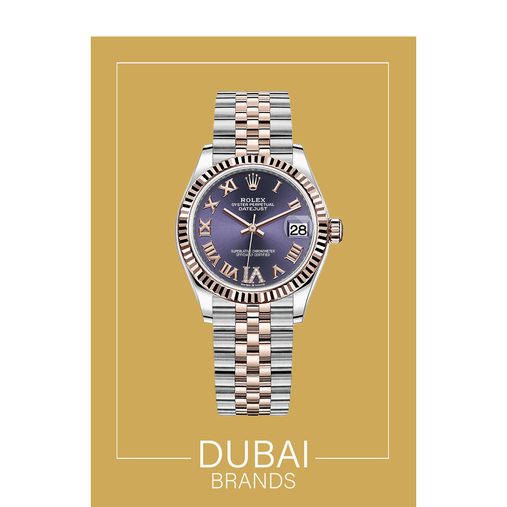 SC Rolex Datejust 31 Purple Dial Diamond Bezel Jubilee Two Tone