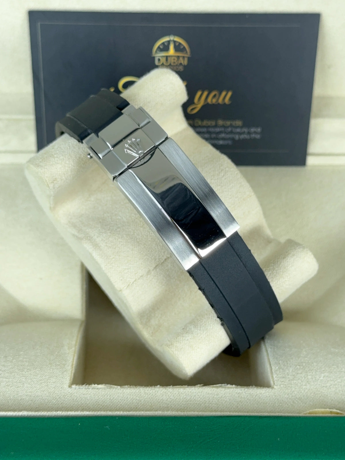 Rolex Explorer II 42mm Black Dial Stainless Steel Bezel Rubber Strap