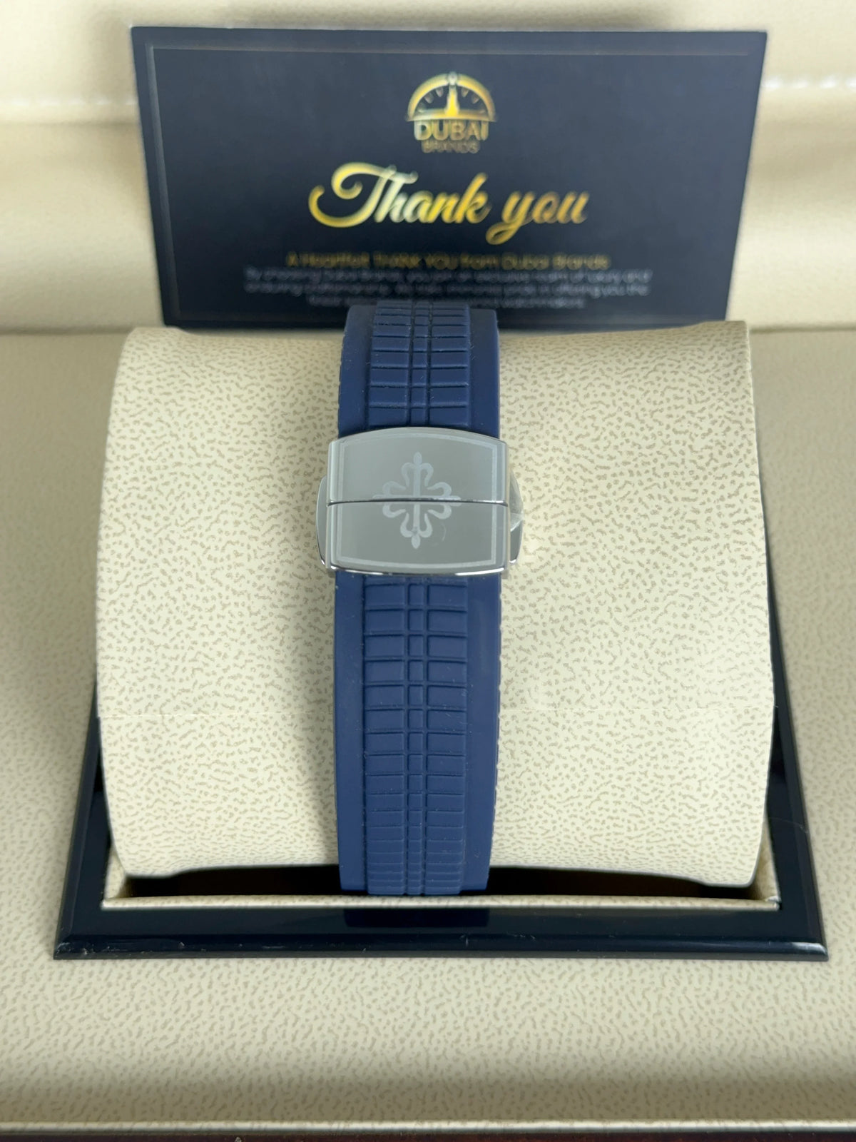 Patek Philippe Nautilus 40mm Blue Dial Stainless Steel Blue Rubber Strap