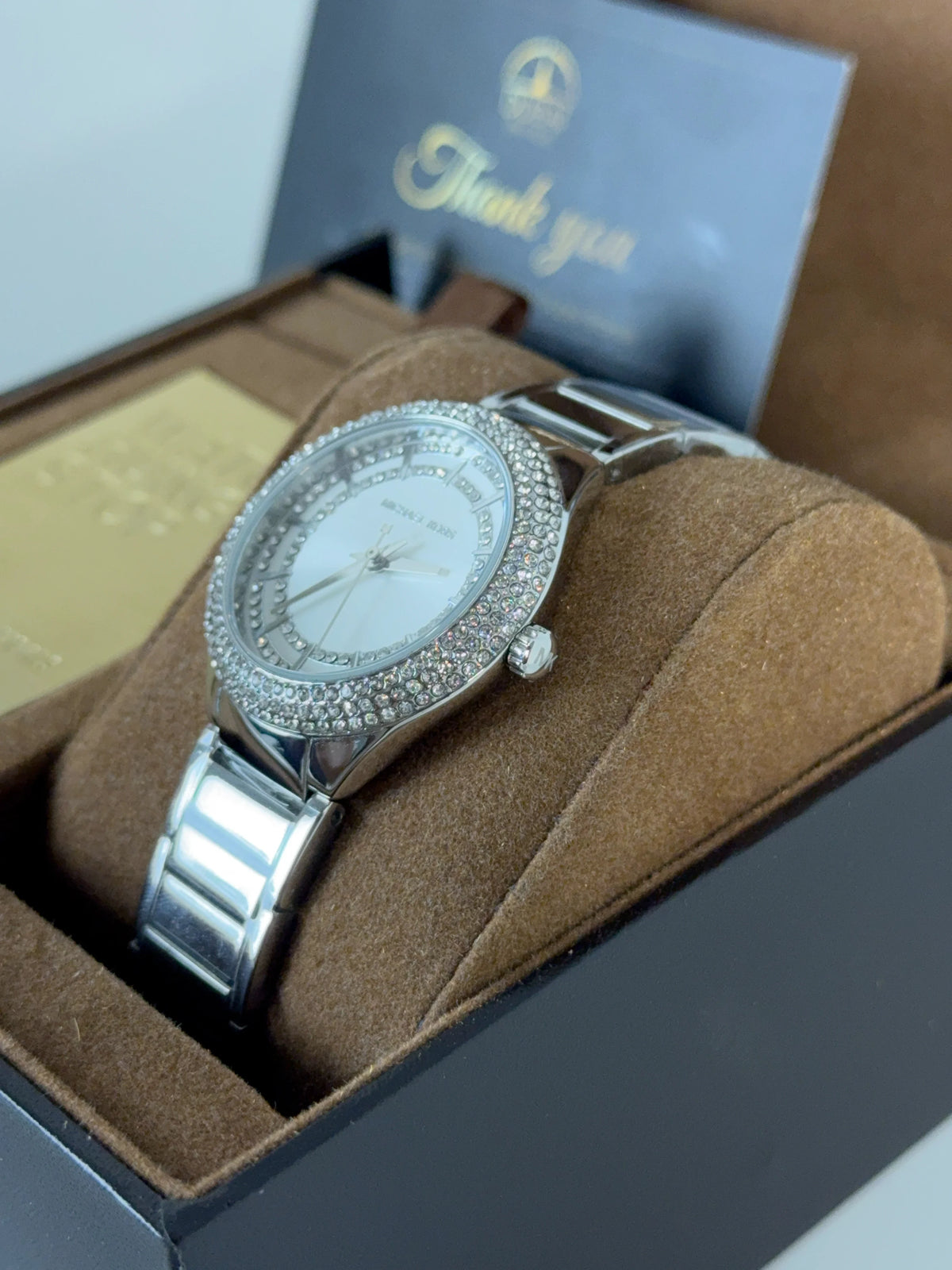Michael Kors MK4943 Silver Dial Crystal Bezel Stainless Steel Bracelet Watch