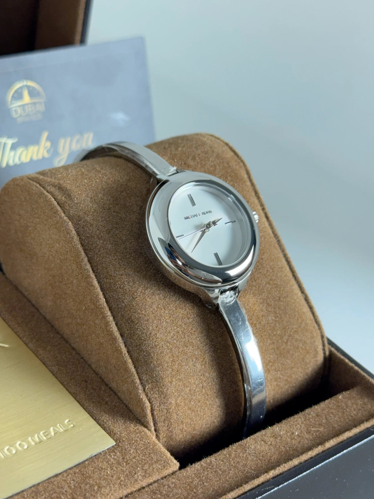 Michael Kors MK4930 Silver Dial Slim Stainless Steel Bangle Watch